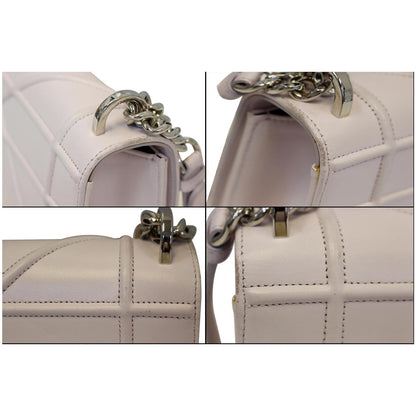Christian Dior Diorama Flap Leather Medium Shoulder Bag White