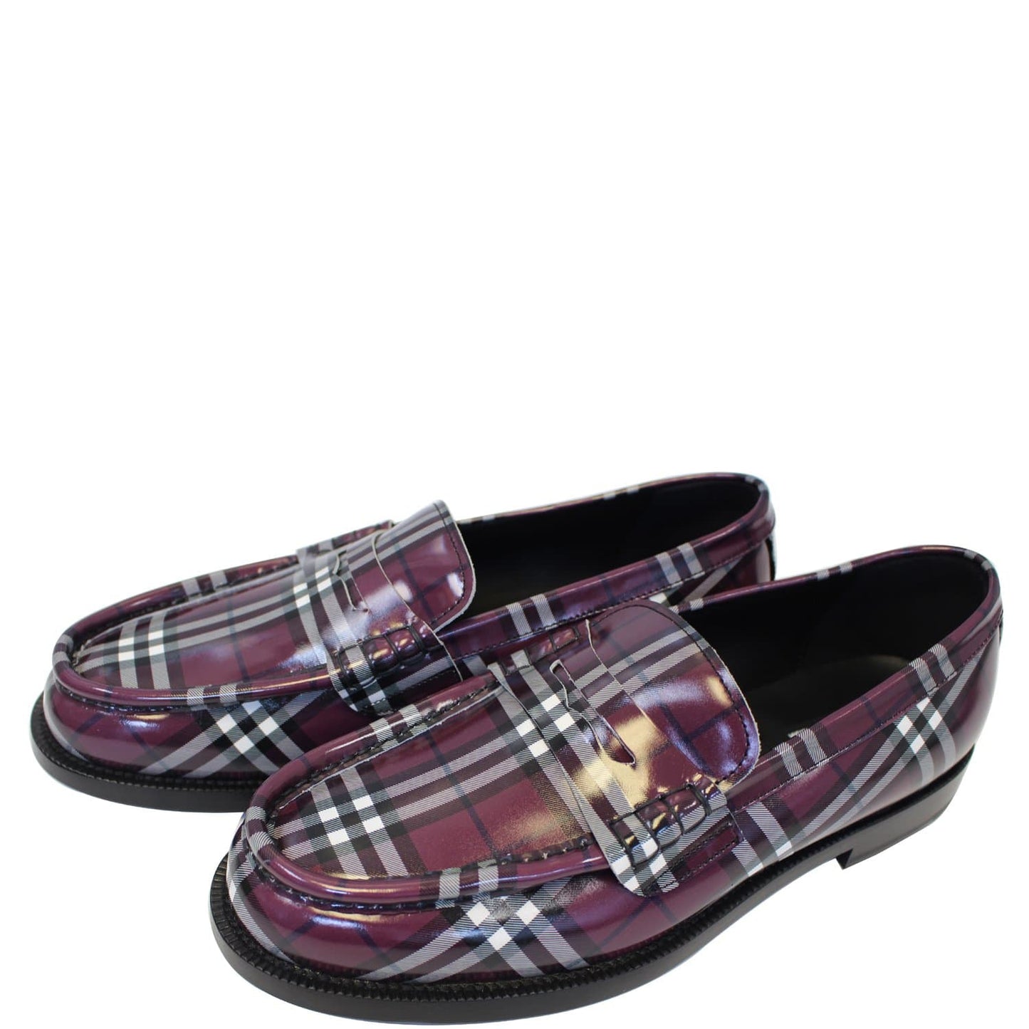 BURBERRY Gosha X Burberry Check Leather Loafers US 9