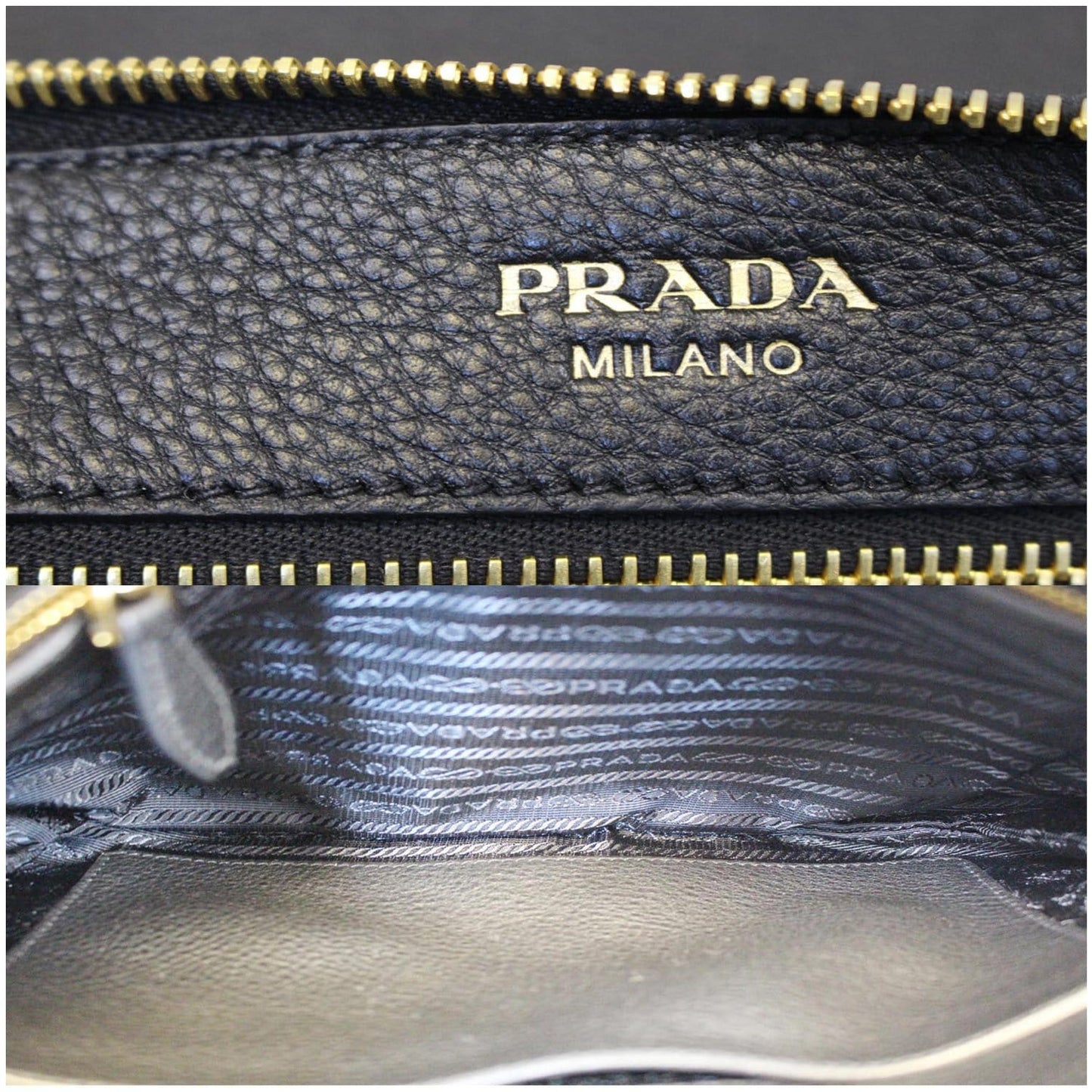PRADA Vitello Daino Leather Crossbody Bag 1BH050 Black