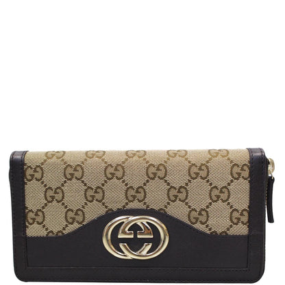GUCCI GG Sukey Zippy Wallet 308012 Beige/Brown