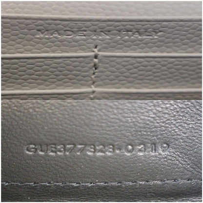 YVES SAINT LAURENT Matelasse Chevron Grain De Poudre Envelope Chain Wallet White