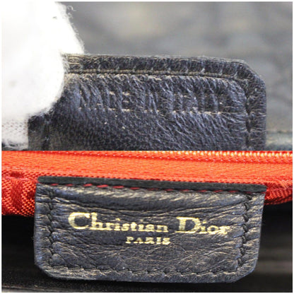 CHRISTIAN DIOR Mini Lady Dior Lambskin Cannage Satchel Bag Black