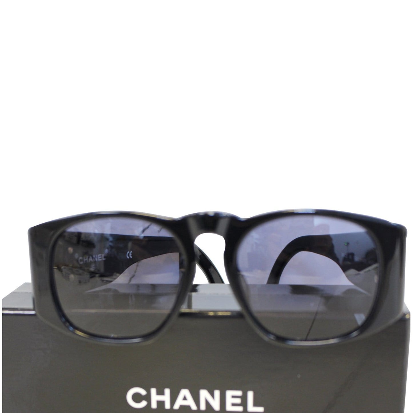 CHANEL Black Vintage Quilted Sunglasses 01450