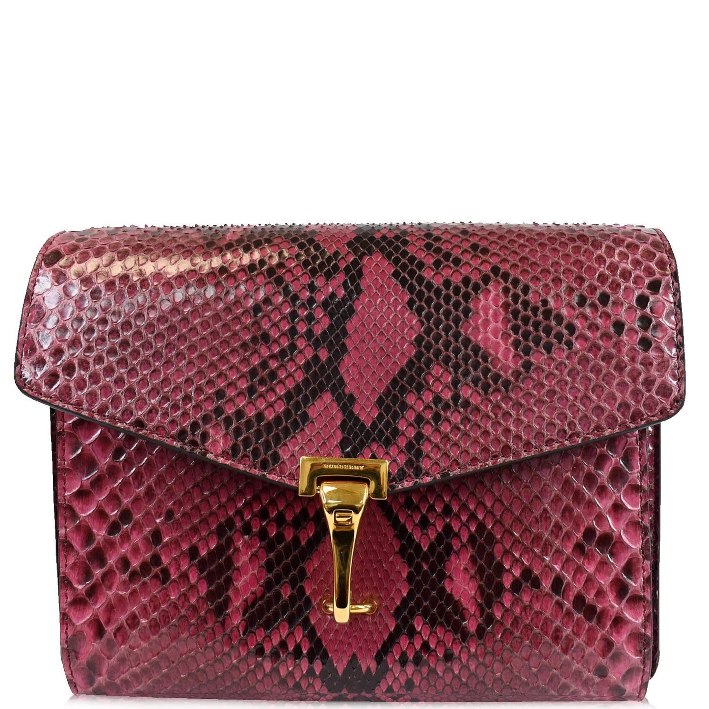 BURBERRY Macken Small Python Leather Crossbody Bag Magenta