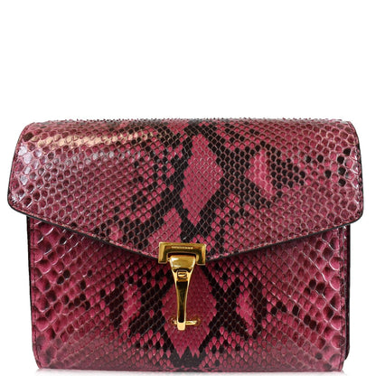 BURBERRY Macken Small Python Leather Crossbody Bag Magenta