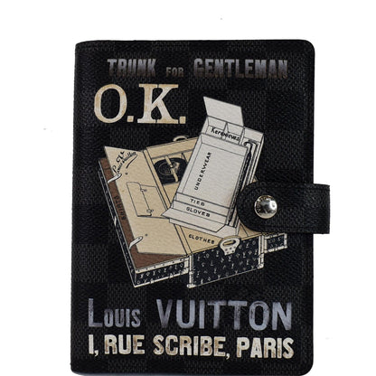 LOUIS VUITTON Damier Graphite I Rue Scribe Small Ring Agenda Cover Black