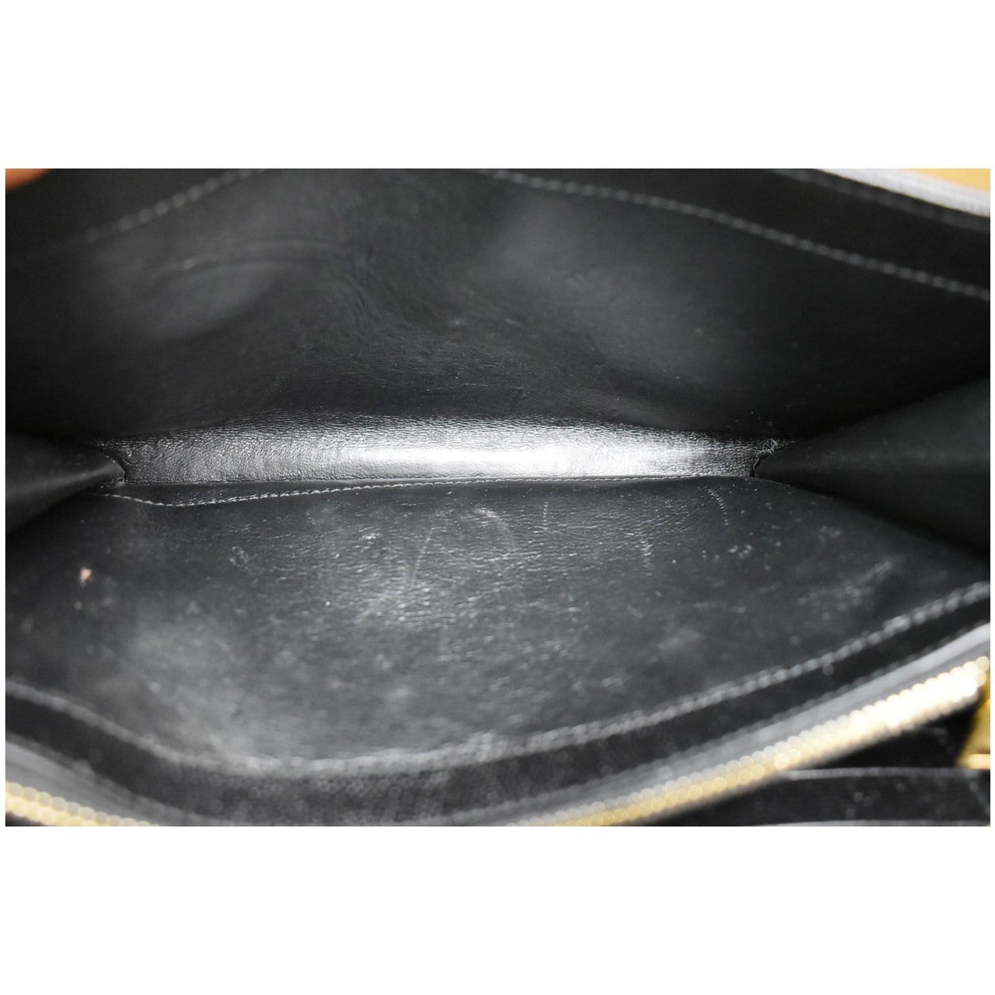 YVES SAINT LAURENT Monogram Envelope Leather Crossbody Chain Wallet Black