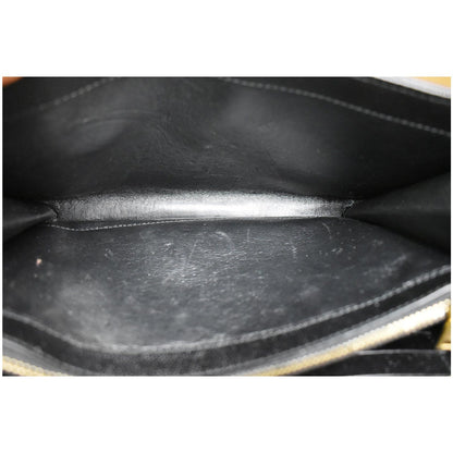 YVES SAINT LAURENT Monogram Envelope Leather Crossbody Chain Wallet Black