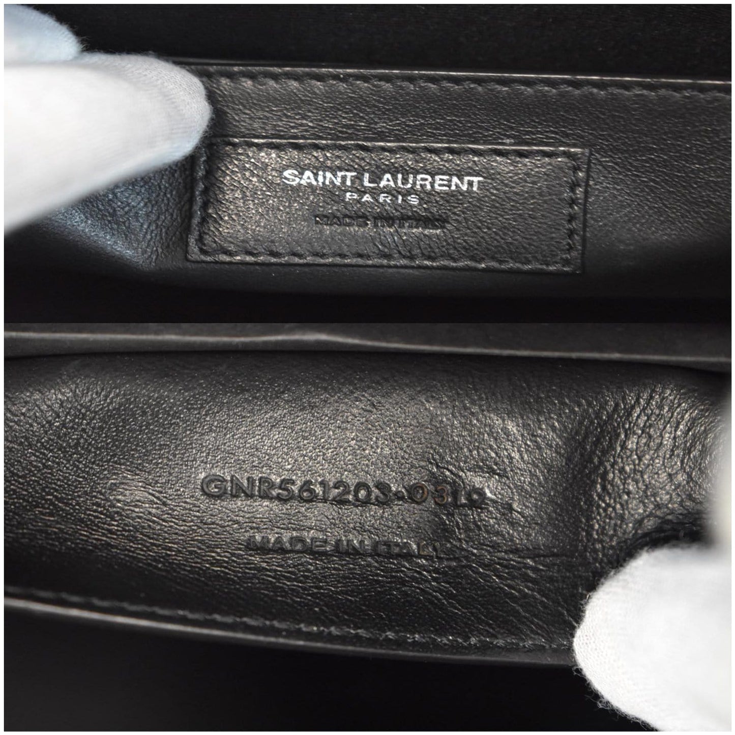 YVES SAINT LAURENT Uptown Small Canvas Leather Tote Bag Black