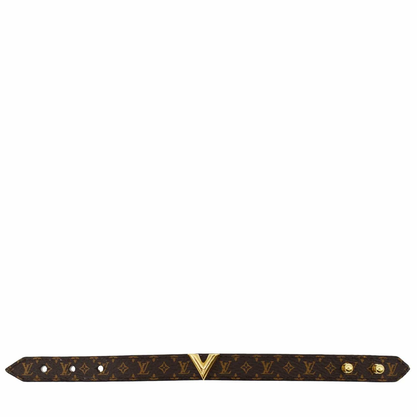 LOUIS VUITTON Essential V Monogram Canvas Bracelet Brown Size 15