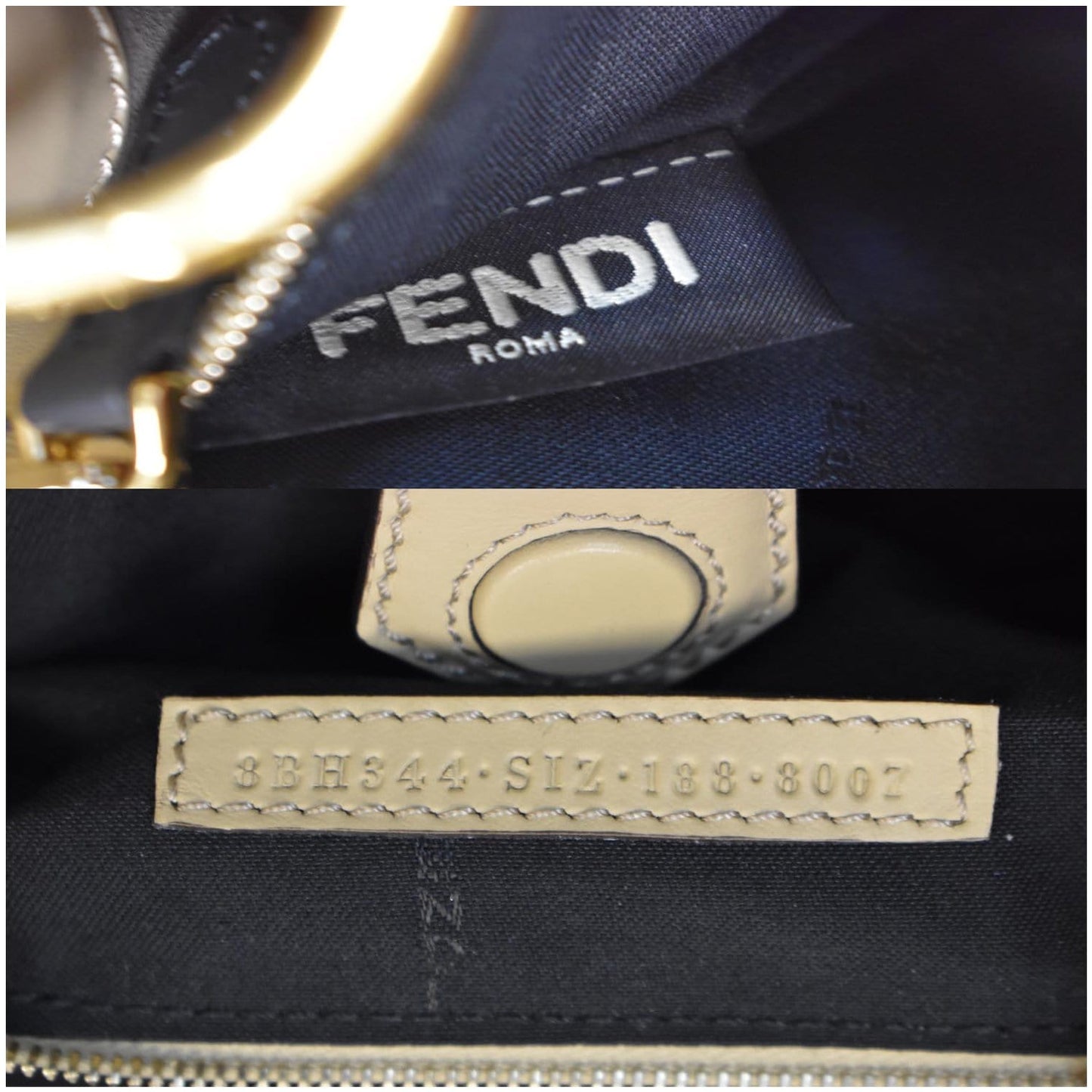 FENDI Runaway Medium Leather Tote Bag Beige