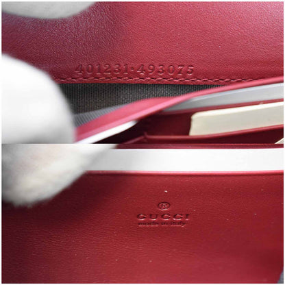 GUCCI Dionysus Mini Velvet GG Monogram Crossbody Chain Wallet Red 401231