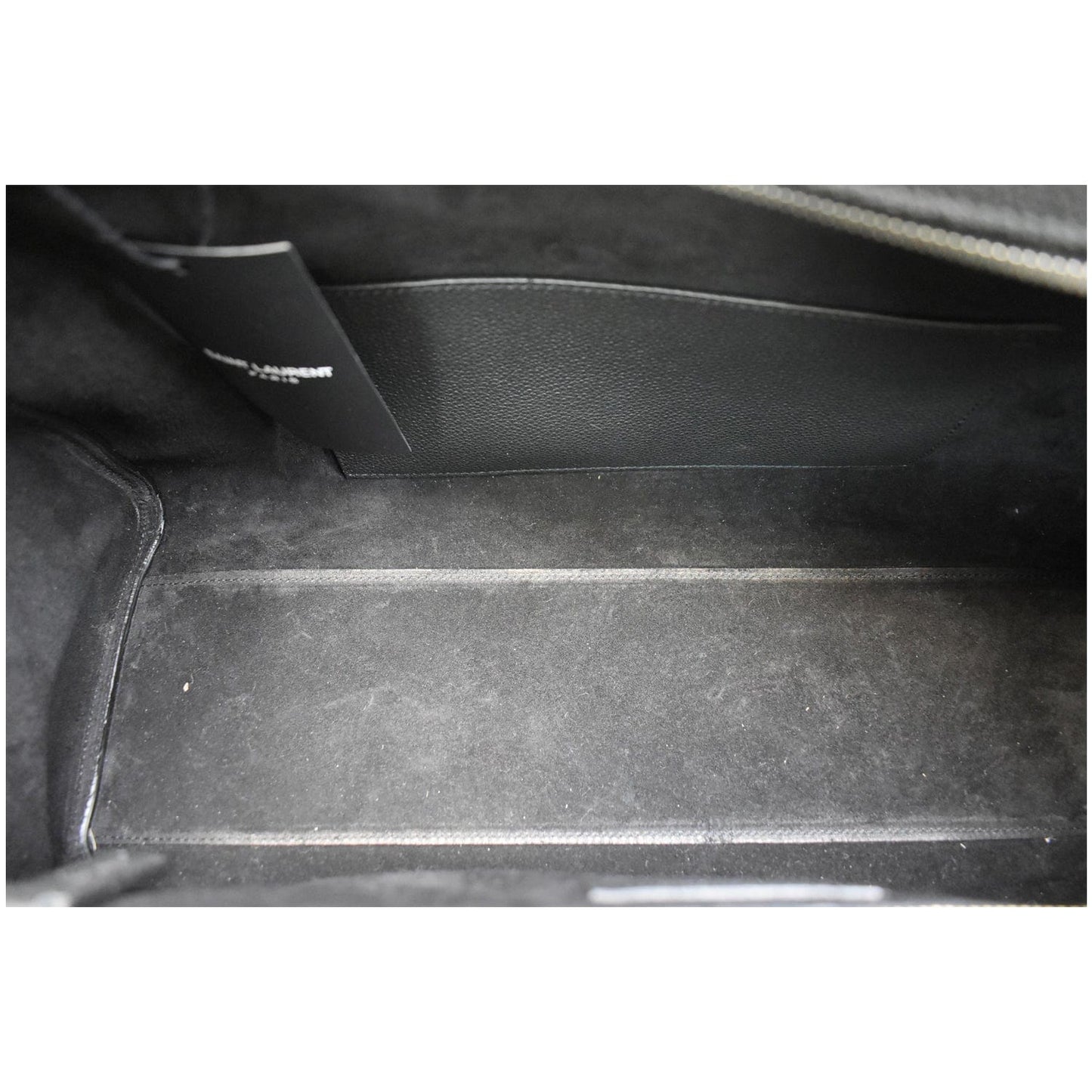 YVES SAINT LAURENT Cabas Rive Gauche Leather Tote Bag Black