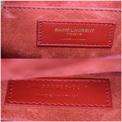 YVES SAINT LAURENT Betty Smooth Leather Shoulder Bag Red