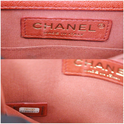 CHANEL North South Boy Quilted Caviar Leather Crossbody Bag Red