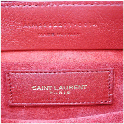 YVES SAINT LAURENT Muse Two Medium Calfskin Satchel Shoulder Bag Red