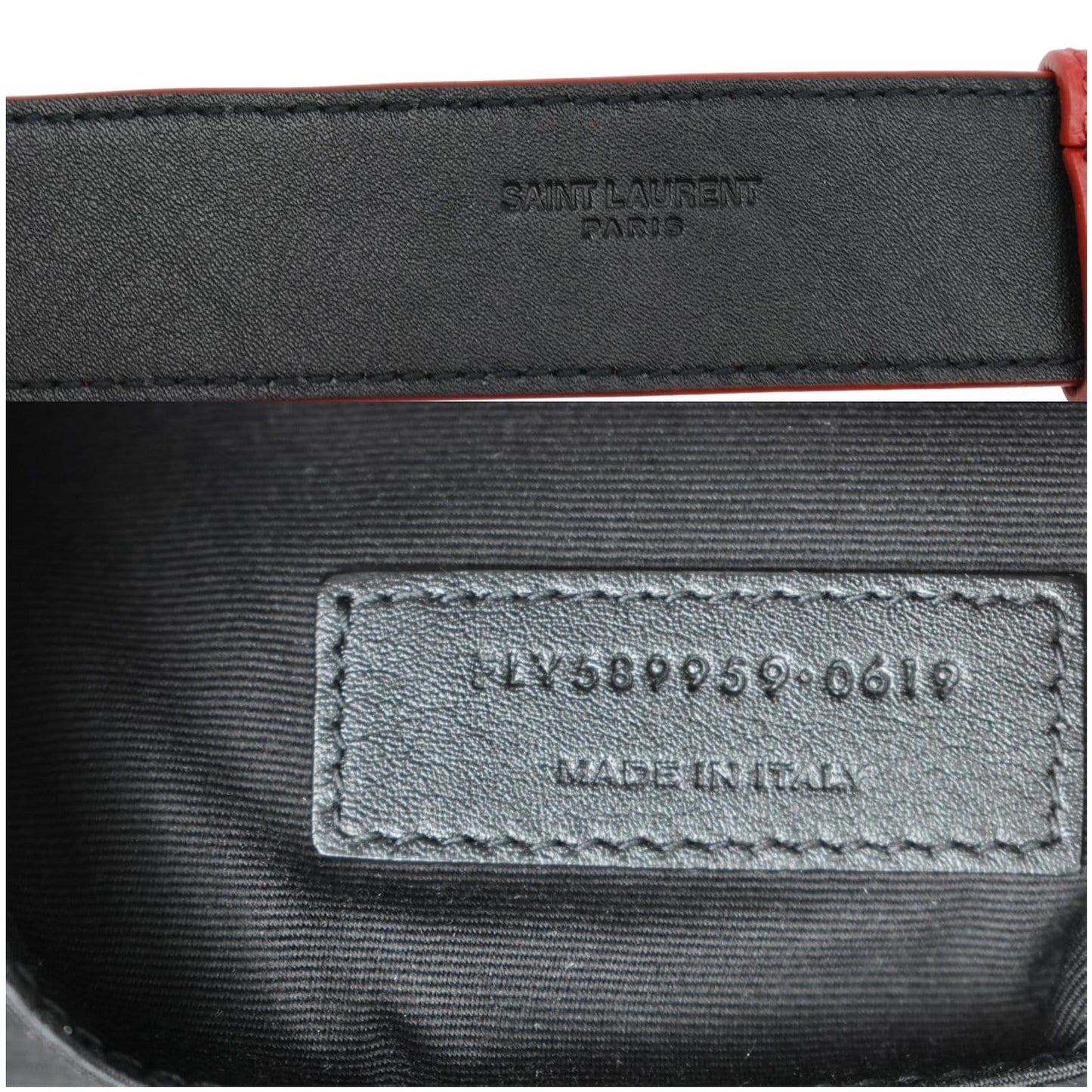 YVES SAINT LAURENT Classic Monogram Leather Belt Bag Red