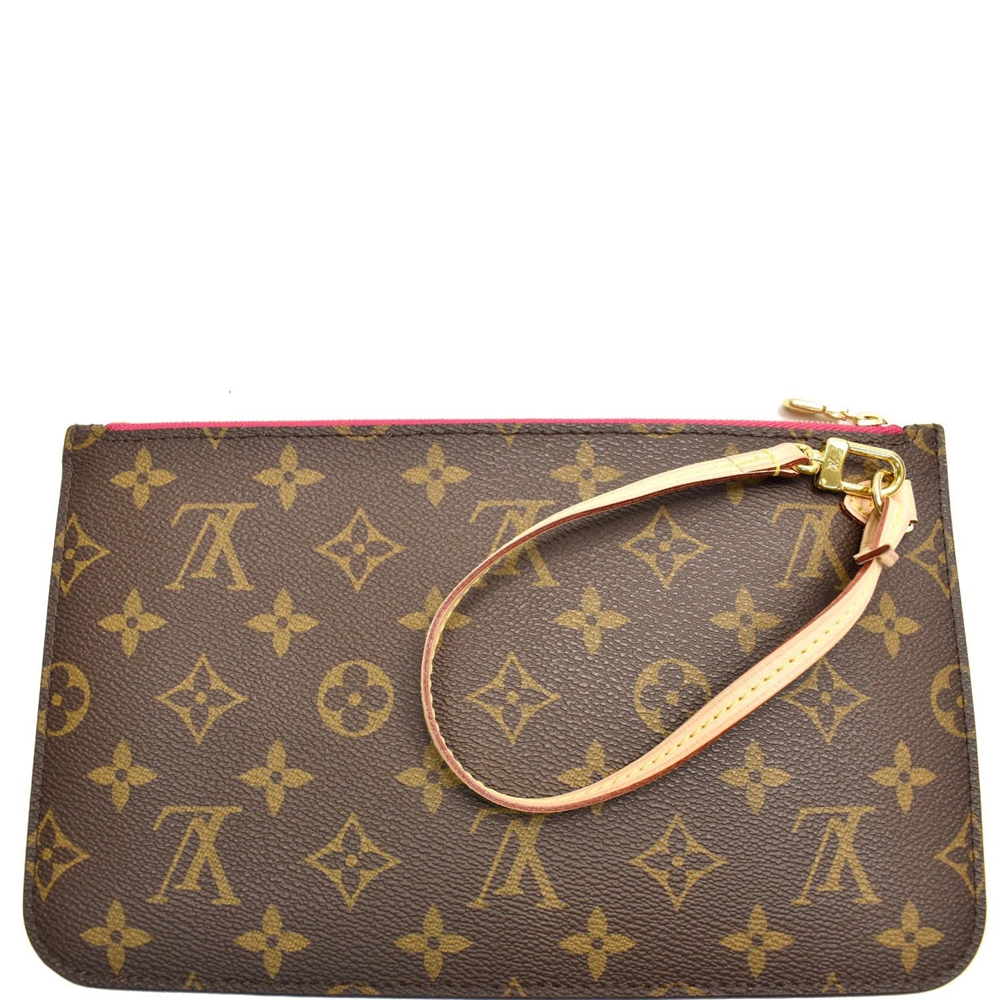 LOUIS VUITTON Pochette Wristlet Pouch Monogram Canvas Neverfull GM Brown