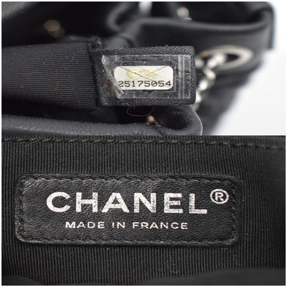 CHANEL Drawstring Bucket Quilted Lambskin Leather Shoulder Bag Black