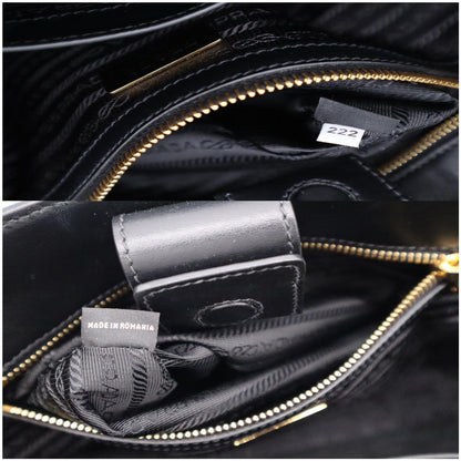 PRADA Top Handle Saffiano Leather Tote Crossbody Bag Black