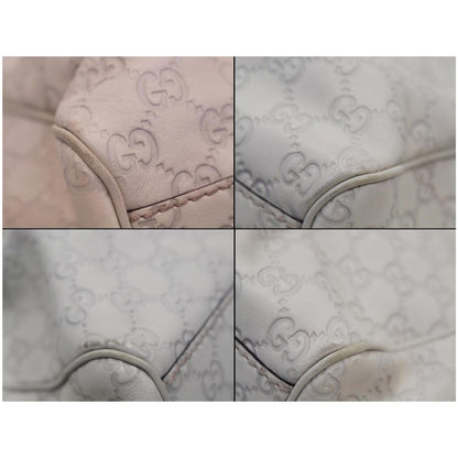 GUCCI Sukey Medium Guccissima Leather Tote Bag White 211944