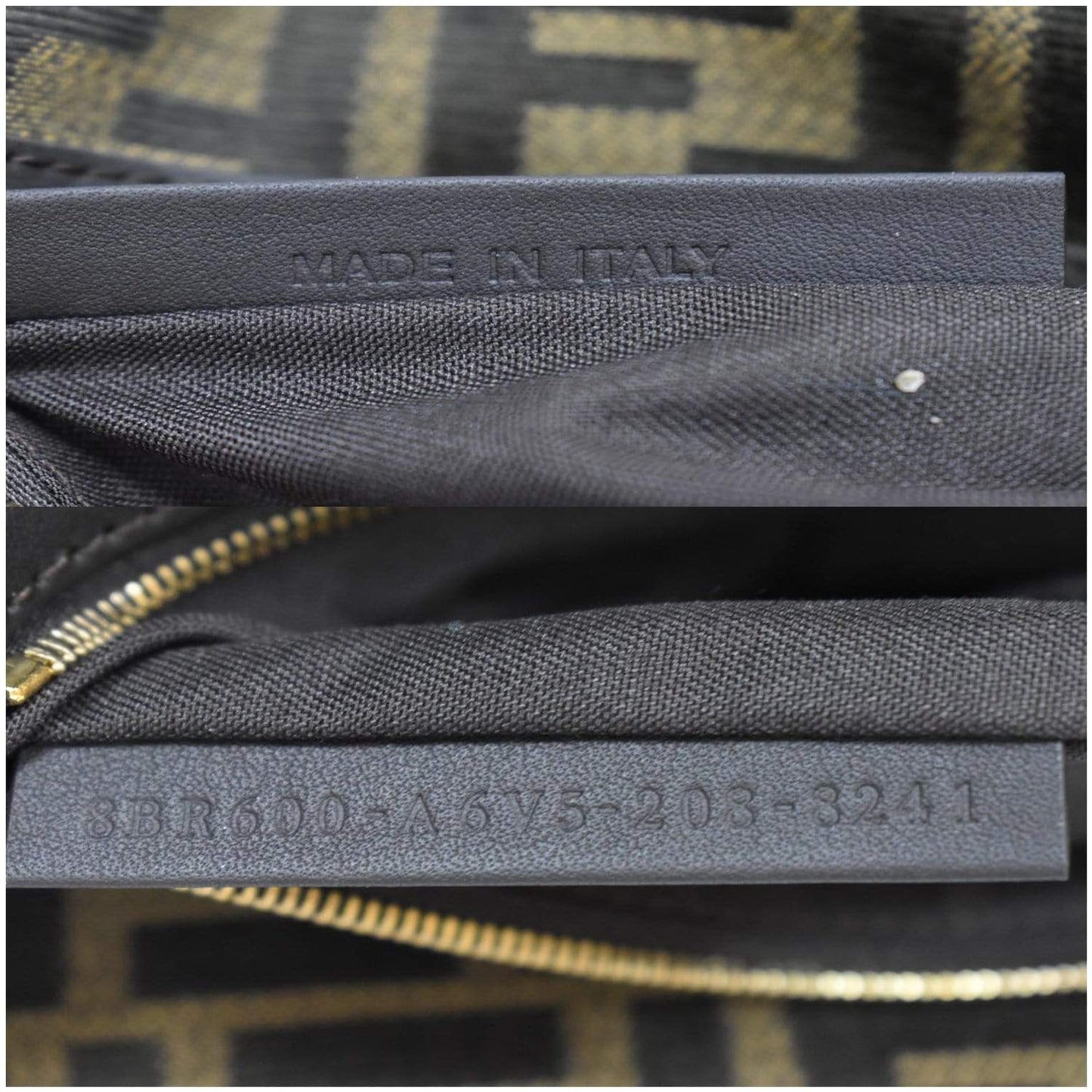 FENDI Mini Baguette Zucca Canvas Shoulder Bag Brown