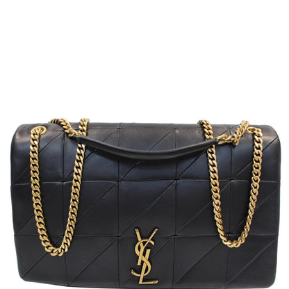 YVES SAINT LAURENT Jamie Giant Lambskin Leather Shoulder Bag Black