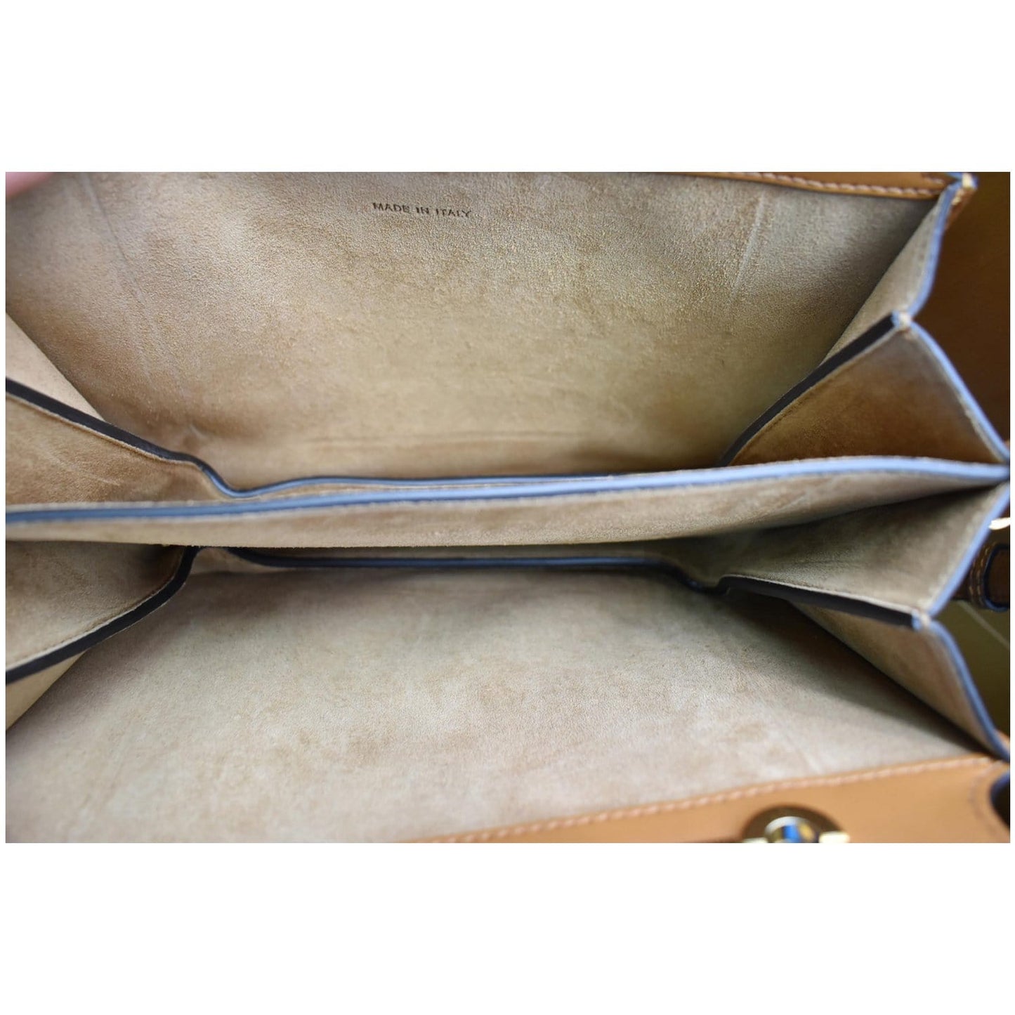 FENDI Touch Leather Shoulder Bag Brown