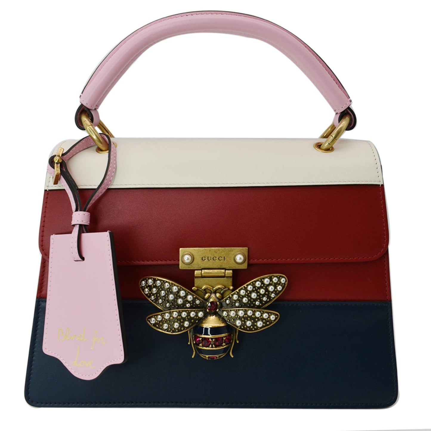 GUCCI Queen Margaret Bee Blind For Love Leather Shoulder Bag Multicolor 476541