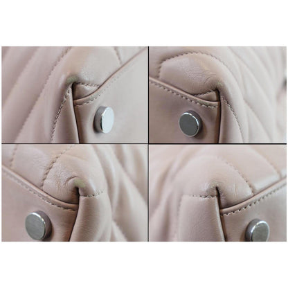YVES SAINT LAURENT Large Loulou Calfskin Matelasse Chain Shoulder Bag Pink