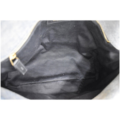 YVES SAINT LAURENT Vintage Puffer Medium Denim Canvas Shoulder Bag Blue