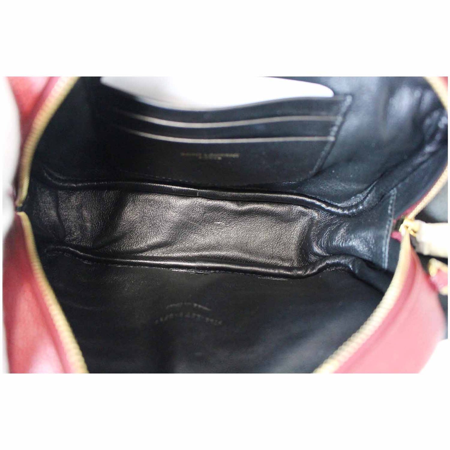 YVES SAINT LAURENT Mini Lou Grain De Poudre Camera Bag Red