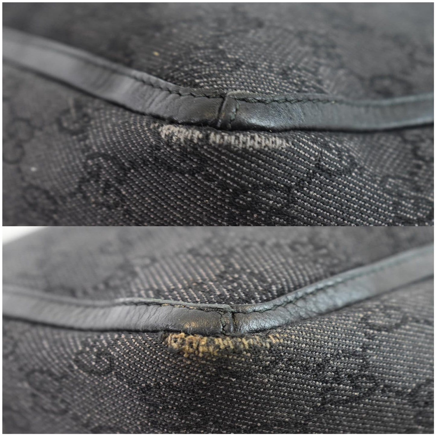 GUCCI Abbey Pocket Medium GG Denim Tote Bag Black 268639 - 20% OFF