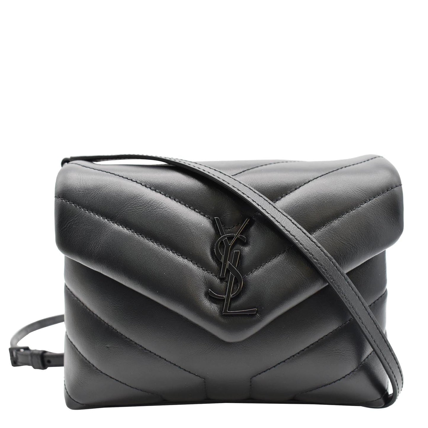 YVES SAINT LAURENT Loulou Toy Matelasse Leather Crossbody Bag Black