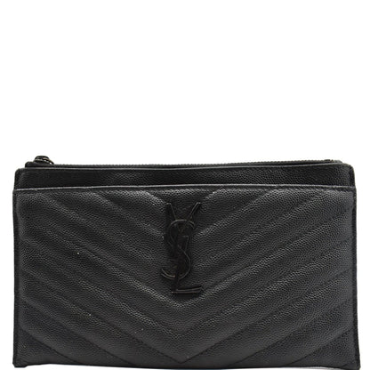YVES SAINT LAURENT Bill Pouch Grain De Poudre Black