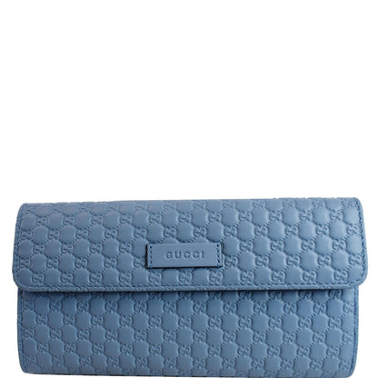 GUCCI Microguccissima Leather Wallet Light Blue 449364