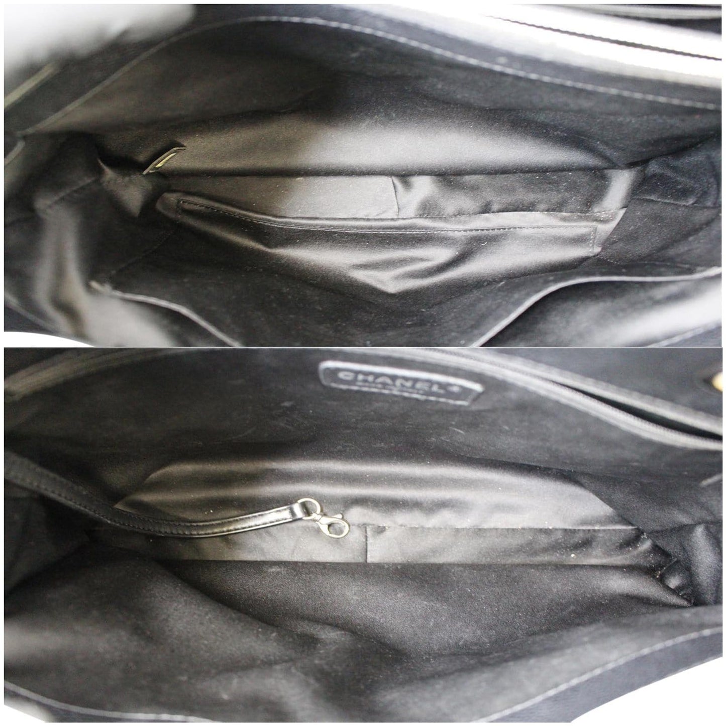 CHANEL Grand Shopping Caviar Leather Tote Bag Black