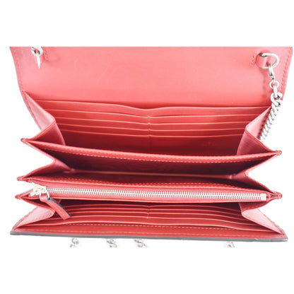GUCCI Dionysus Mini Python Leather Crossbody Chain Wallet Red 401231