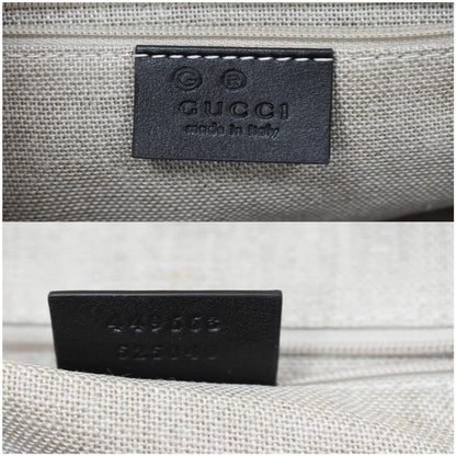 GUCCI Dome Medium Microguccissima Leather Shoulder Bag Black 449663