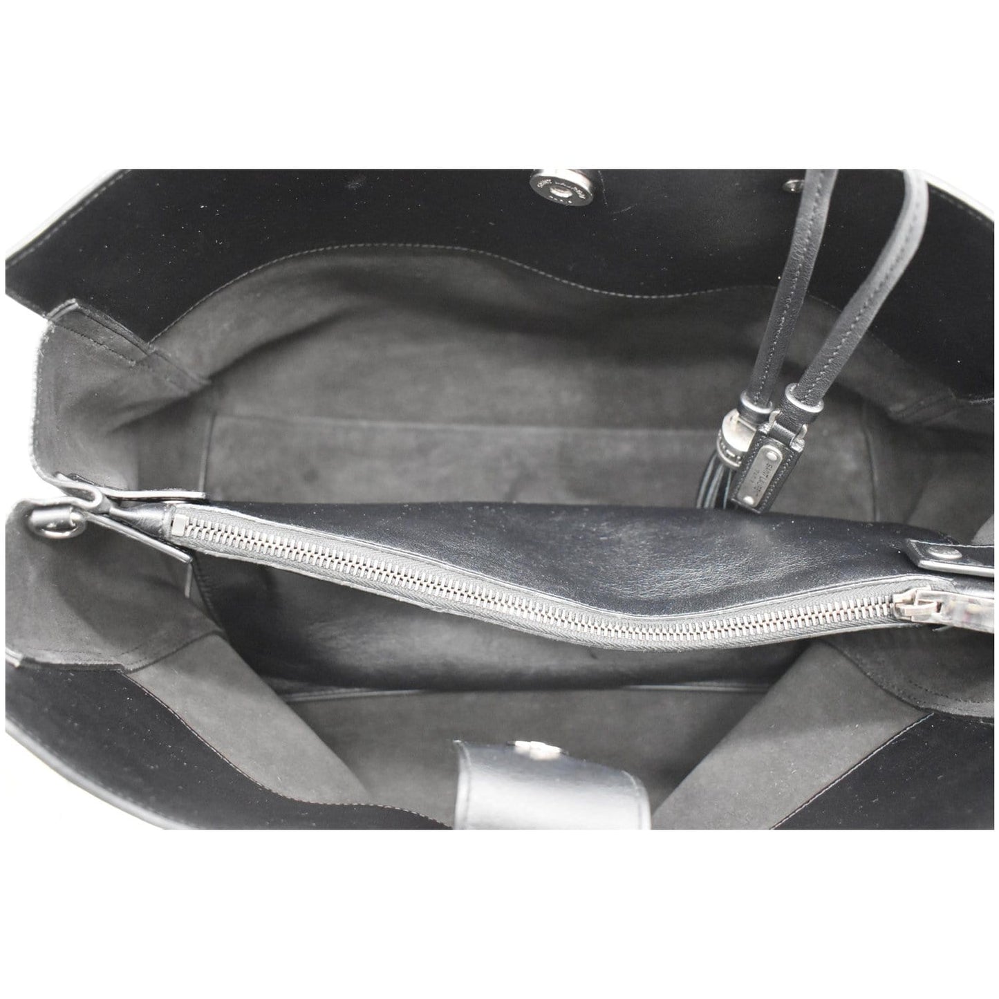 YVES SAINT LAURENT Amber Medium Leather Tote Bag Black