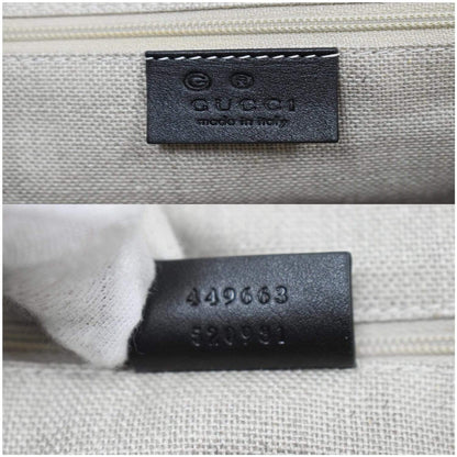 GUCCI Dome Medium Microguccissima Leather Shoulder Bag Black 449663