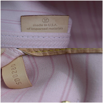 LOUIS VUITTON Neverfull MM Damier Azur Tote Shoulder Bag White