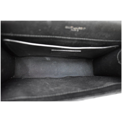 YVES SAINT LAURENT Envelope Mix Matelassé Chain Medium Leather Shoulder Bag Black