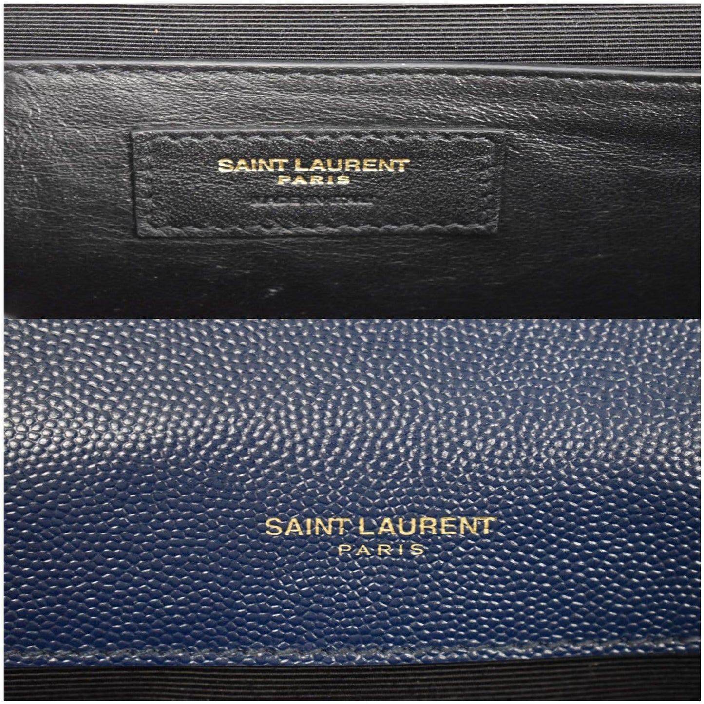 YVES SAINT LAURENT Envelope Chain Medium Leather Shoulder Bag Blue
