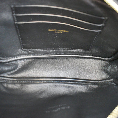 YVES SAINT LAURENT Mini Lou Grain De Poudre Camera Bag Black