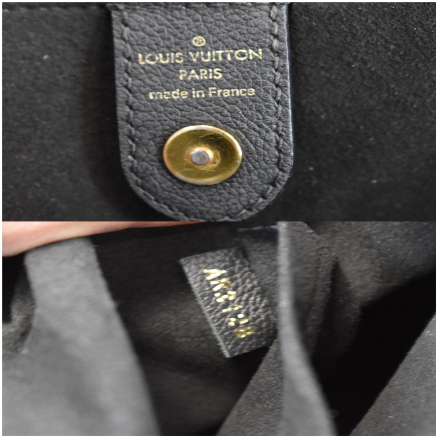 LOUIS VUITTON Lockmeto Calfskin Leather Tote Bag Black