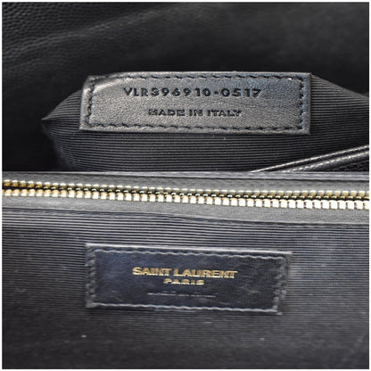 YVES SAINT LAURENT Large Envelope Grain De Poudre Chain Shoulder Bag Black