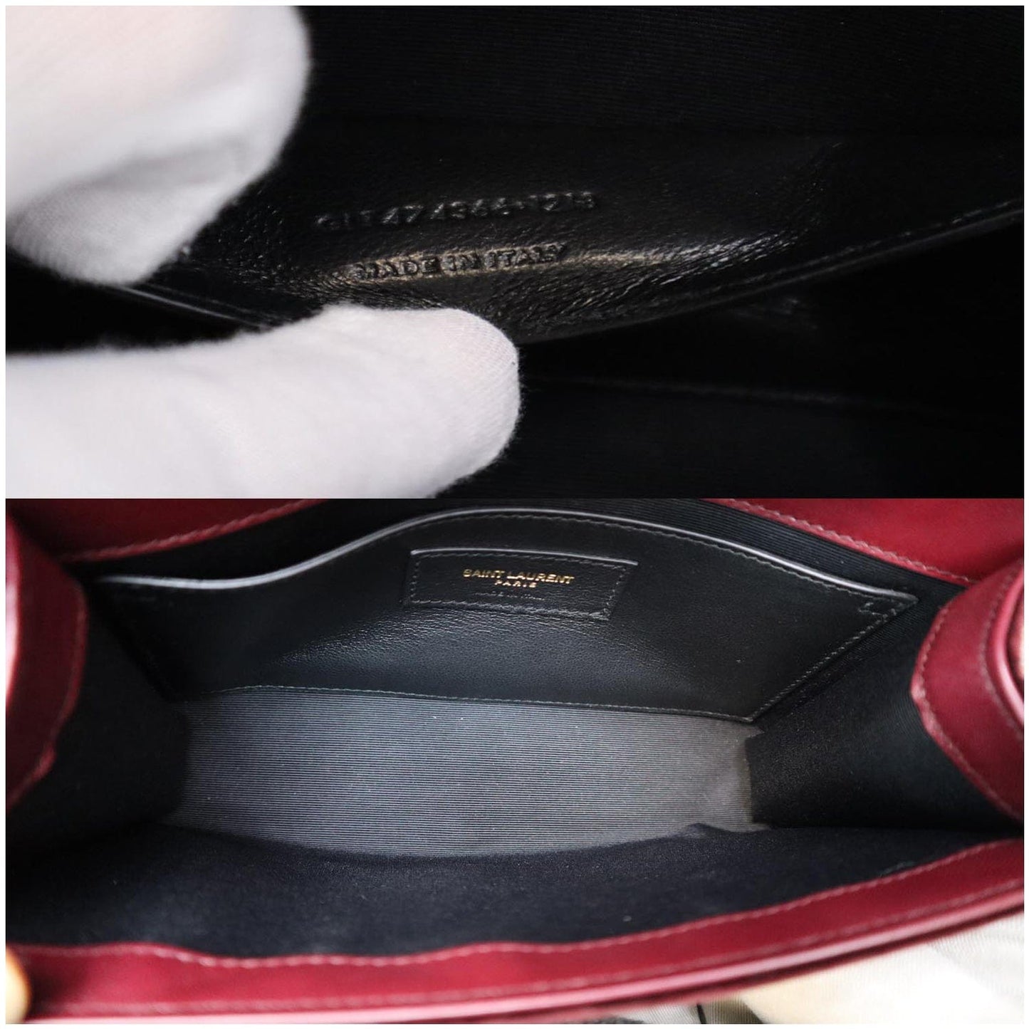 YVES SAINT LAURENT Kate Medium Tassel Velvet Crossbody Bag Burgundy - 10% OFF