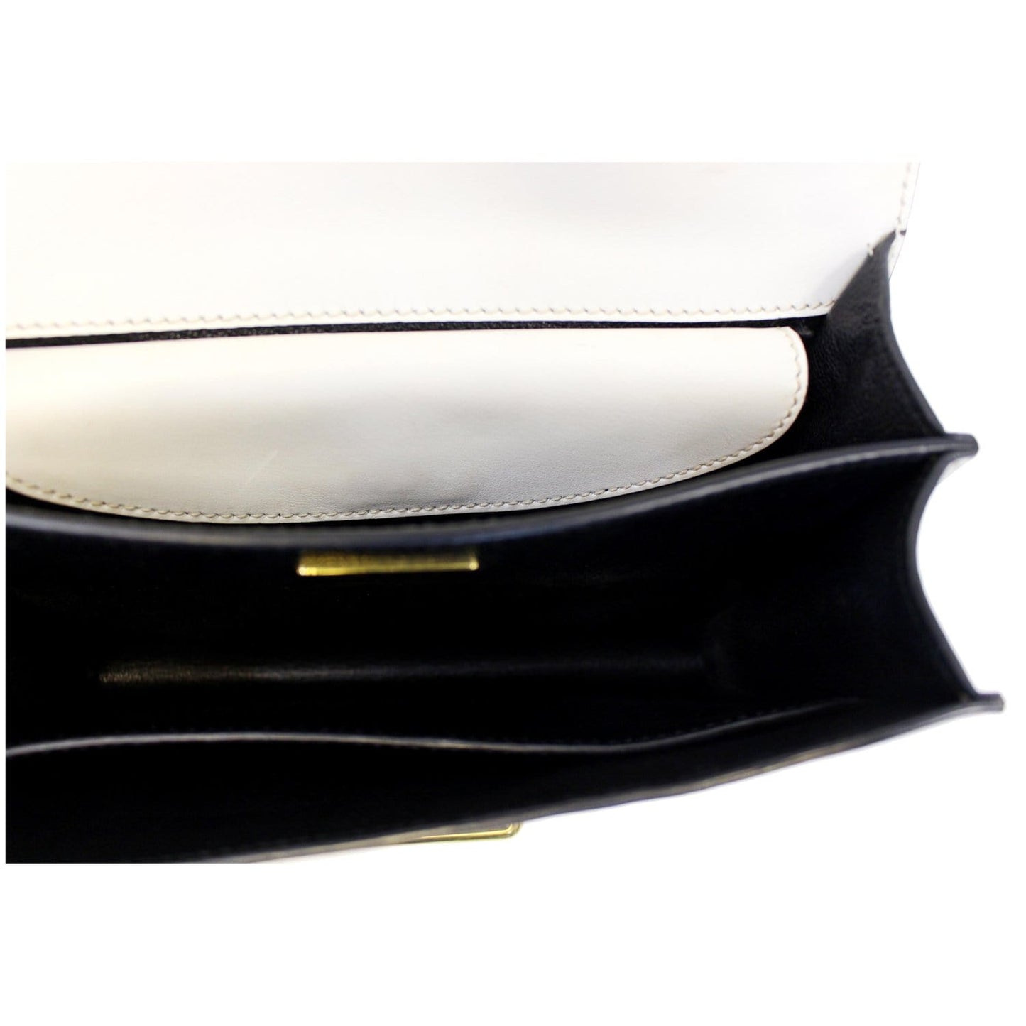 PRADA City Calf Saffiano Leather Cahier Shoulder Bag Talco Nero