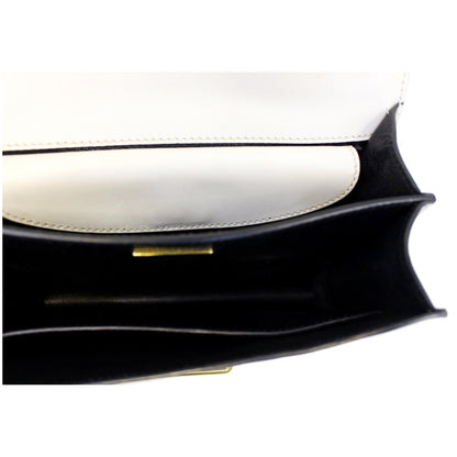 PRADA City Calf Saffiano Leather Cahier Shoulder Bag Talco Nero